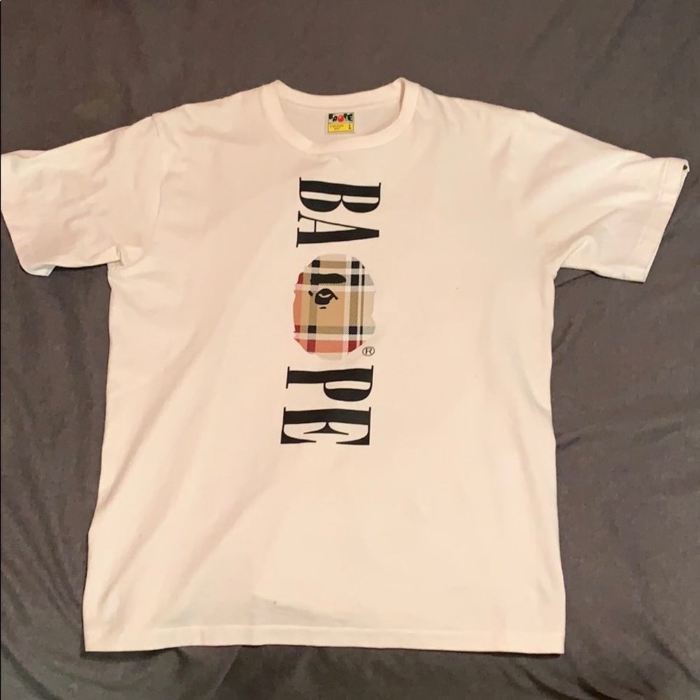 BAPE LOGO CHECK TEE SHIRT